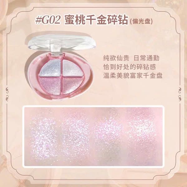 GOGO TALES Phấn Mắt 4 ô Glittering Colourful