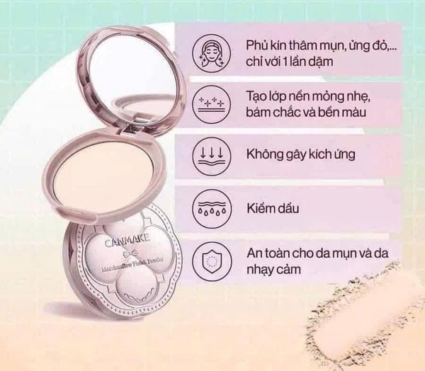 Phấn Phủ Canmake Marshmallow Finish Powder SPF50 PA+++ - Phấn Phủ Nén Kiềm Dầu, Siêu Mịn 10g (MI - Tone Trắng Sáng) (Phiên Bản Giới Hạn)