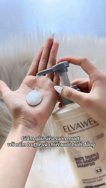 Cặp Dầu Gội Elvawell Màu Trắng Giảm Gàu Siêu Suôn Mượt - (MÀU TRẮNG)/ 1000ml