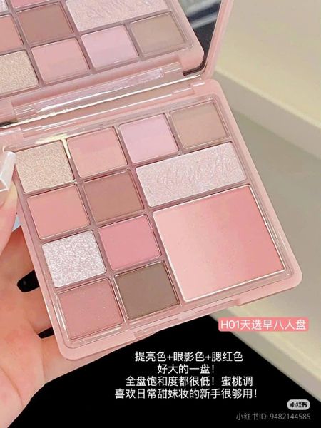 Bảng Phấn Mắt Má Hồng Highlight HOLD LIVE Florist Color Pink Mist 12 Ô #H01 #H06