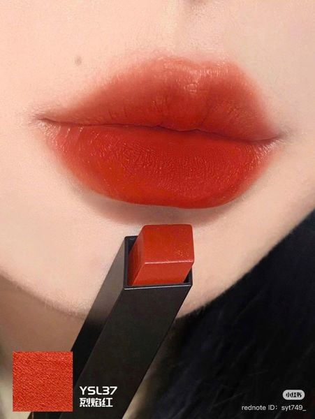 Son YSL Rouge Pur Couture The Slim 37 Red On Fire – Màu Đỏ Cam Cháy
