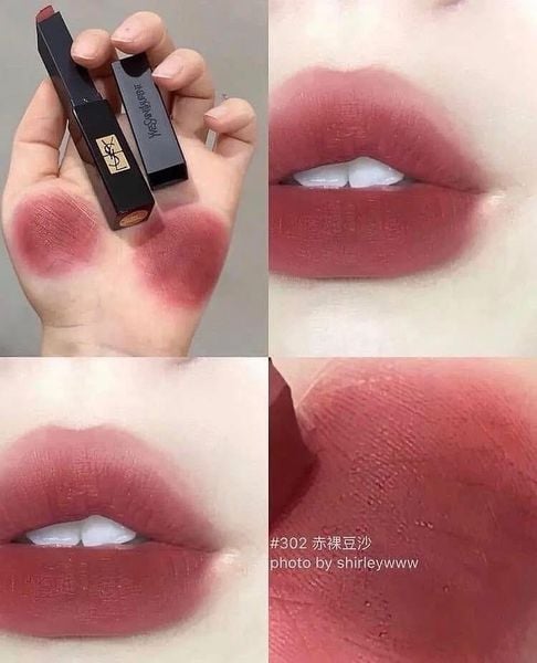 Son Thỏi YSL The Slim Velvet Radical Matte Lipstick  302 Brown No Way Back: Hồng Đỏ Đất