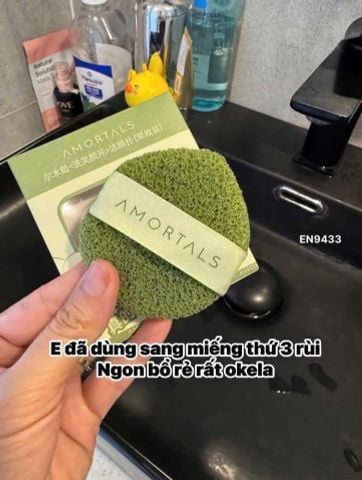 Bọt Biển Rửa Mặt AMORTALS Smile Cleaning Puff Face Wash Puff
