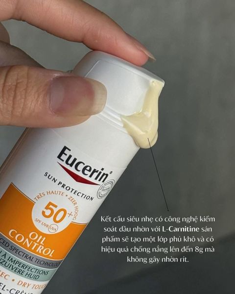 Kem Chống Nắng Eucerin Kiềm Dầu & Ngừa Mụn 50ml Sun Dry Touch Acne Oil Control SPF 50+