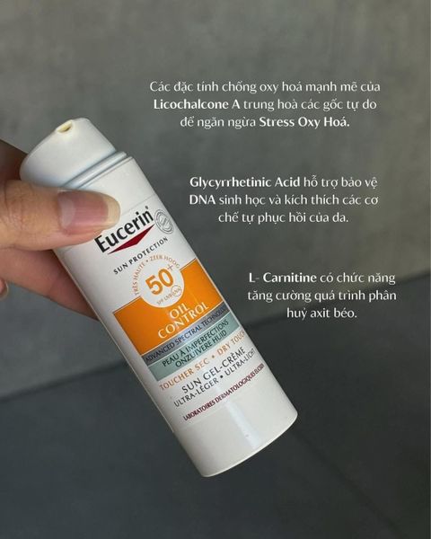 Kem Chống Nắng Eucerin Kiềm Dầu & Ngừa Mụn 50ml Sun Dry Touch Acne Oil Control SPF 50+