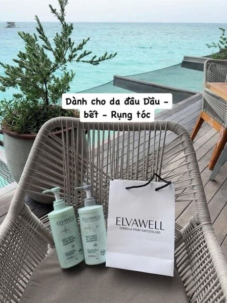 Cặp Dầu Gội Xả Elvawell Giảm Rụng Tóc Sạch Dầu Bết  (Màu xanh) -500ml/ 1000ml