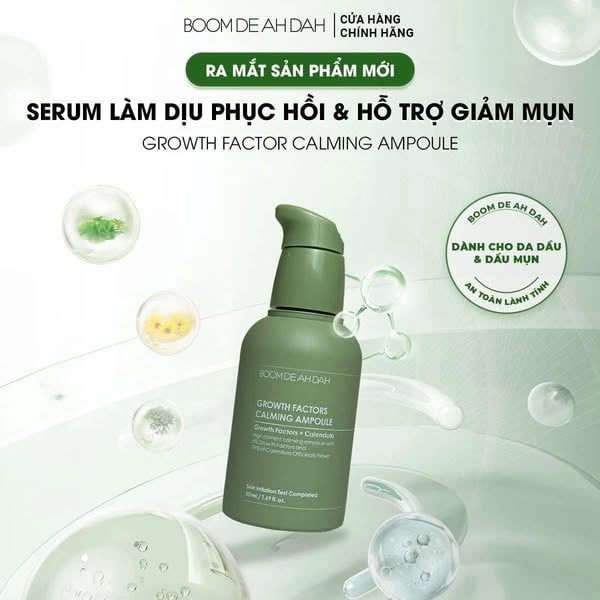 Tinh Chất Làm Dịu, Phục Hồi, Giảm Mụn Boom De Ah Dah Growth Factors Calming Ampoule 50ml