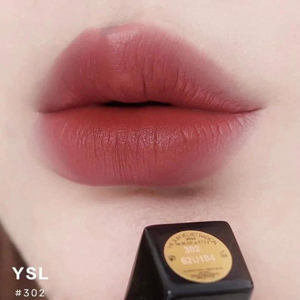 Son Thỏi YSL The Slim Velvet Radical Matte Lipstick  302 Brown No Way Back: Hồng Đỏ Đất