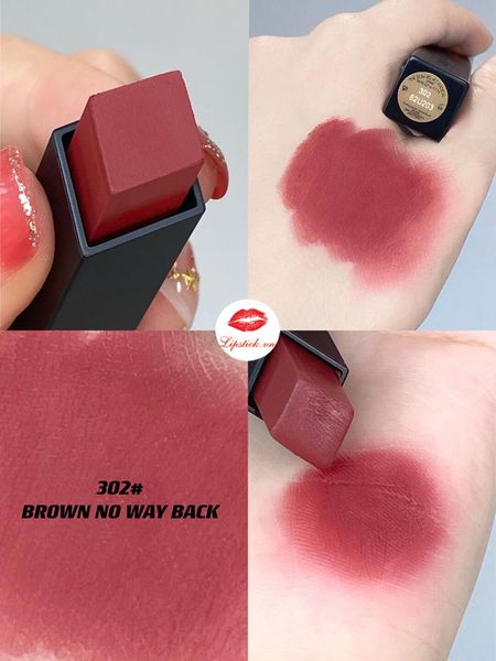 Son Thỏi YSL The Slim Velvet Radical Matte Lipstick  302 Brown No Way Back: Hồng Đỏ Đất