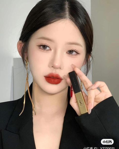 Son High End YSL Ladies Rouge Pur Couture The Slim Leather Matte Lipstick #1966 Rouge Libre Đỏ gạch