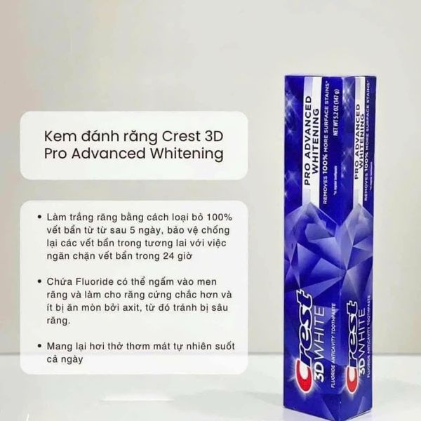 Kem Đánh Răng Crest Trắng Sáng Vượt Trội 93g 3D White Toothpaste Radiant Mint (Hàng Mỹ Nhập Khẩu Chính Hãng)