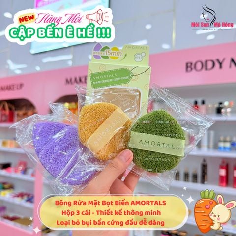 Bọt Biển Rửa Mặt AMORTALS Smile Cleaning Puff Face Wash Puff