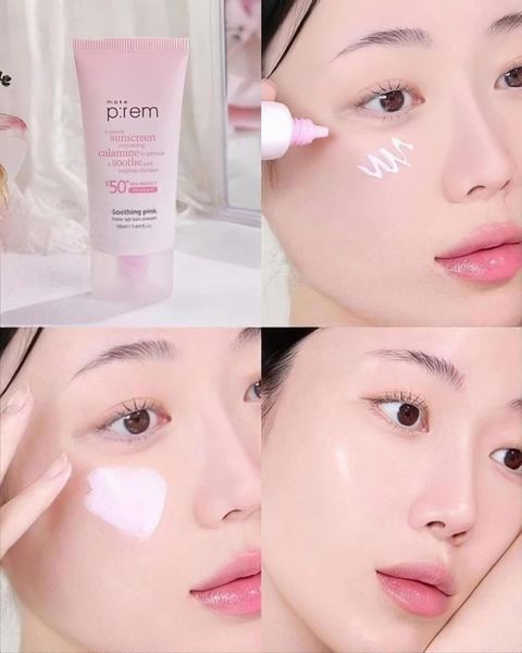 Kem Chống Nắng Nâng Tone Trắng Hồng Make P:rem Soothing Pink Tone Up Sun Cream SPF 50+ PA++++ 40ml