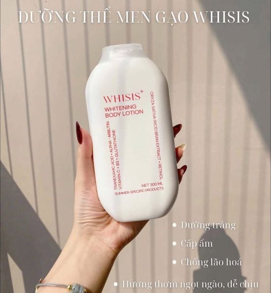 Dưỡng thể kích trắng da Men Gạo Whisis Whitening Body Lotion - 300ml