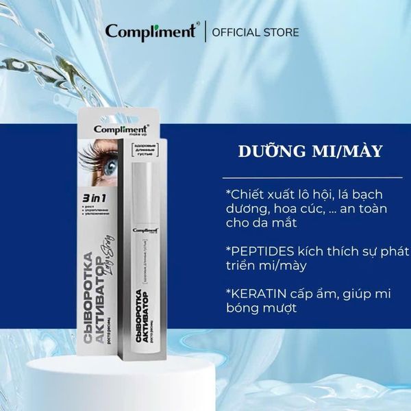 Tinh chất dưỡng mi Compliment 3in1 giúp dài mi, giảm gãy rụng 12ml