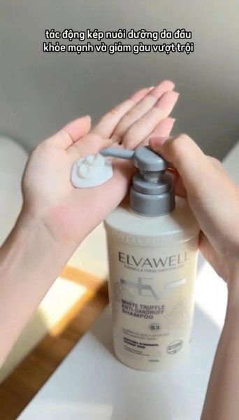 Cặp Dầu Gội Elvawell Màu Trắng Giảm Gàu Siêu Suôn Mượt - (MÀU TRẮNG)/ 1000ml
