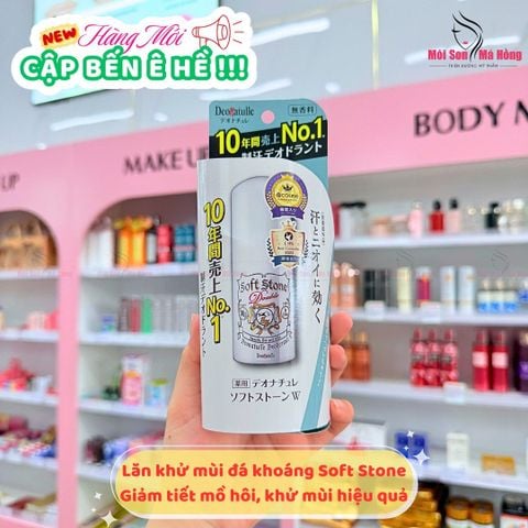 Lăn Khử Mùi Deonatulle Đá Khoáng Hương Bạc Hà Cho Nam 20g Soft Stone W Double Deodorant for Men