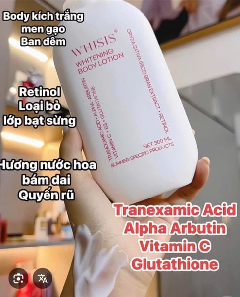 Dưỡng thể kích trắng da Men Gạo Whisis Whitening Body Lotion - 300ml