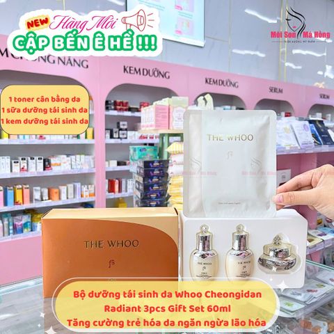 Bộ dưỡng tái sinh da Whoo Cheongidan Radiant 3pcs Gift Set 60ml