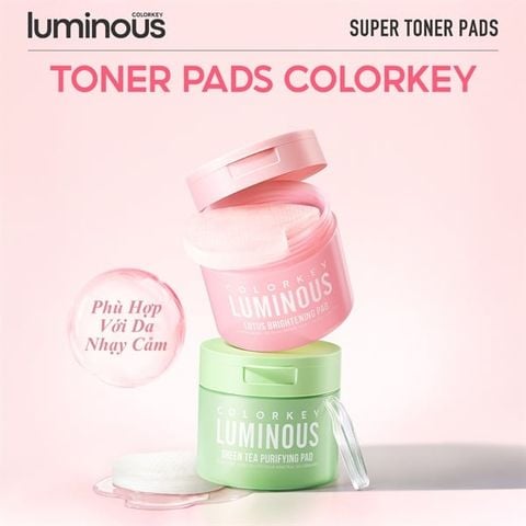 [MỚI] Toner Pad COLORKEY LUMINOUS Hỗ Trợ Làm Dịu Da Cân Bằng Độ Ẩm 210ml/hũ