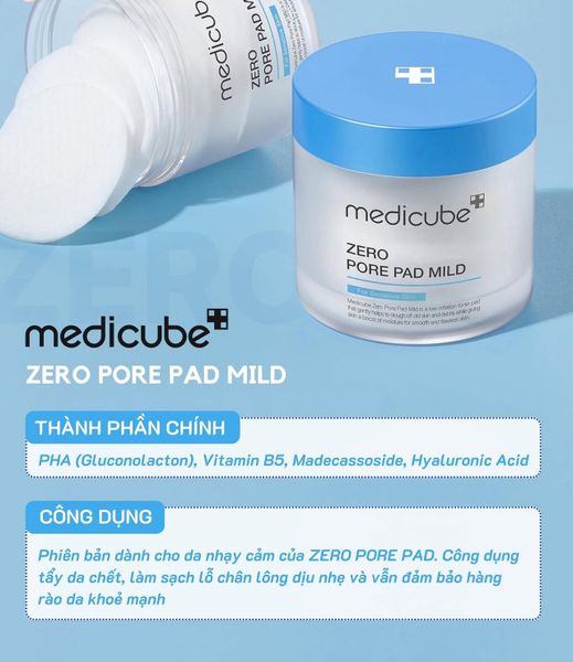 Toner Pad Sạch Lỗ Chân Lông, Dành Cho Da Nhạy Cảm Medicube Zero Pore Pad Mild (70 Miếng)