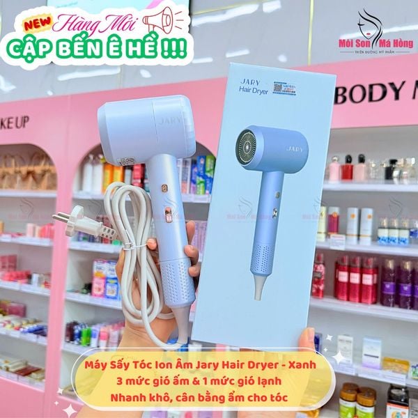 MÁY SẤY TÓC ION ÂM JARY HAIR DRYER - TONE HỒNG - Xanh- Vàng