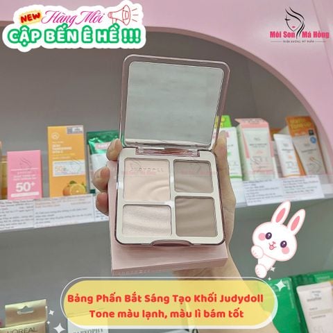 Bảng Highlight Và Tạo Khối Judydoll 4 Màu - 01 Tông Lạnh 9g (Mới) Highlight & Contour Palette