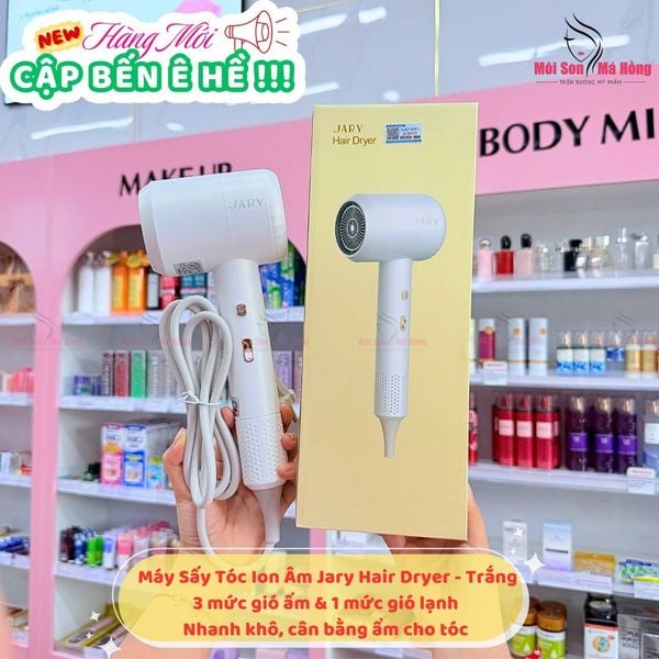 MÁY SẤY TÓC ION ÂM JARY HAIR DRYER - TONE HỒNG - Xanh- Vàng