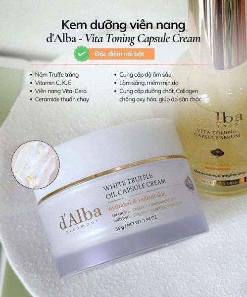 Kem Dưỡng d'Alba Sáng Da Và Cấp Ẩm Sâu 55g White Truffle Vita Capsule Cream