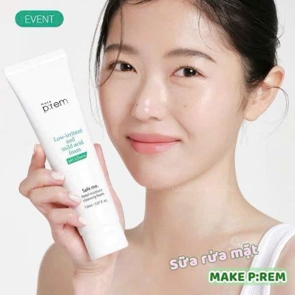 Sữa Rửa Mặt Make P:rem Safe Me Relief Moisture Cleansing Foam Dịu Nhẹ Cho Da 100ml
