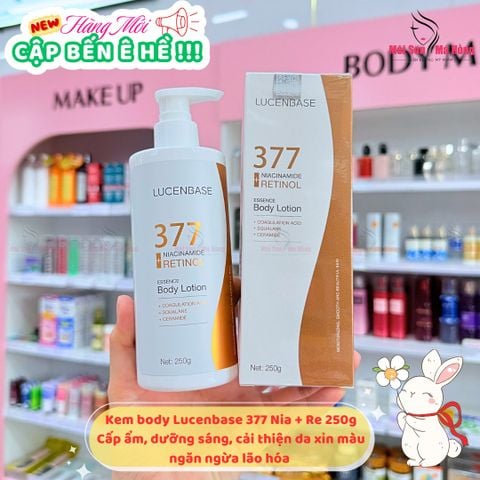 Dưỡng Thể Lucenbase 377 Niacinamide+Retinol Essence Body Lotion Dưỡng Sáng Da 250g
