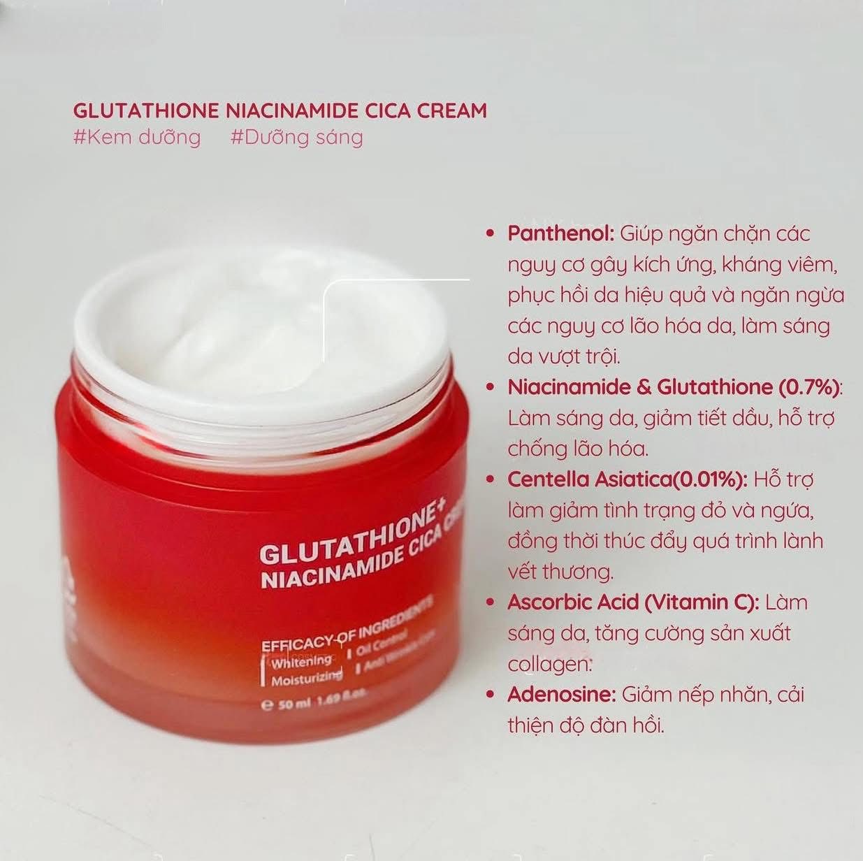kem dưỡng glutathione niacinamide Kem Dưỡng Trắng Angel's Liquid Glutathione Plus Niacinamide Cica Kiểm
