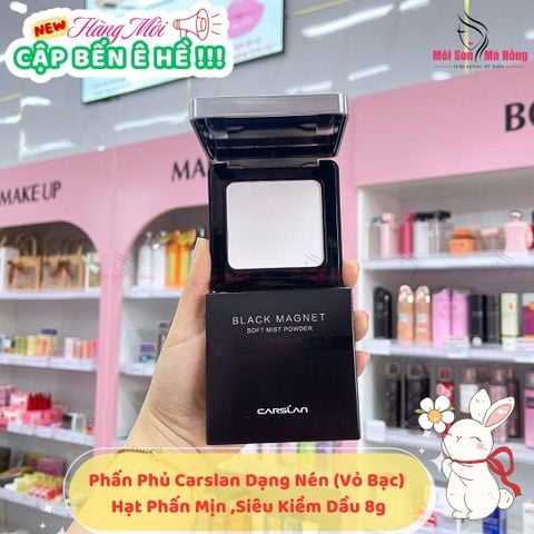 Phấn Nén Kiềm Dầu, Chống Nước Carslan Black Magnet Soft Mist Powder 8g (02 vỏ xám) - NÉN VỎ XÁM TRONG SUỐT