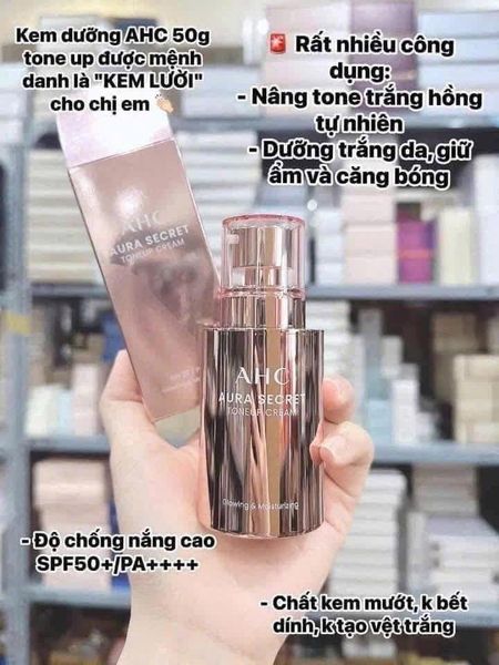 Kem Dưỡng Trắng Da, Nâng Tone Tự Nhiên AHC Aura Secret Tone Up Cream SPF30 PA++ 50g