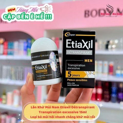 Lăn Khử Mùi EtiaXil Cho Nam Ngăn Mồ Hôi Chuyên Sâu 15ml Detranspirant Men Peaux Sensibles Roll-On