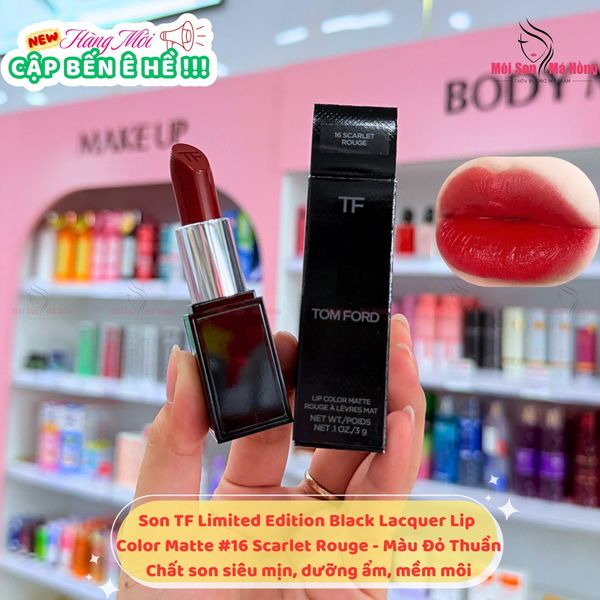 Son Tom Ford Lip Color Matte Rouge À Lèveres Mat #16 Scarlet Rouge – Đỏ Thuần