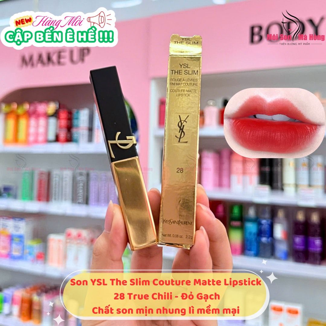 Son YSL Slim 28 True Chili Đỏ Gạch MÔI SON MÁ HỒNG