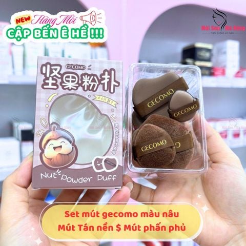 Bộ 6 Mút Trang Điểm Gecomo Phiên Bản Hạt Dẻ Màu Nâu Đa Năng