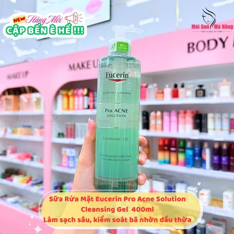 Gel Rửa Mặt Eucerin Cho Da Nhờn Mụn 400ml Pro ACNE Solution Cleansing Gel