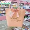 Túi Giấy Đựng Quà Kèm Nơ Thank You Very Much 17*8.5*20.5 cm #L Hồng