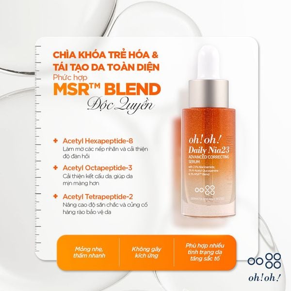 Tinh Chất Dưỡng Sáng Da, Mờ Thâm oh!oh! Daily Nia23 Advanced Correcting Serum 30ml