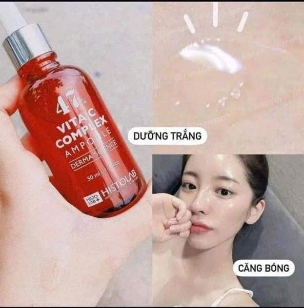 Tinh Chất Dưỡng Trắng Mờ Thâm Nám Histolab 47% Vita C Complex Ampoule Derma Science 50ml