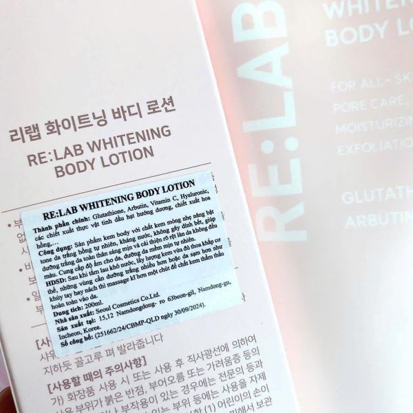 Kem Body Relab Whitening Body Lotion Hàn Quốc chính hãng 200ml