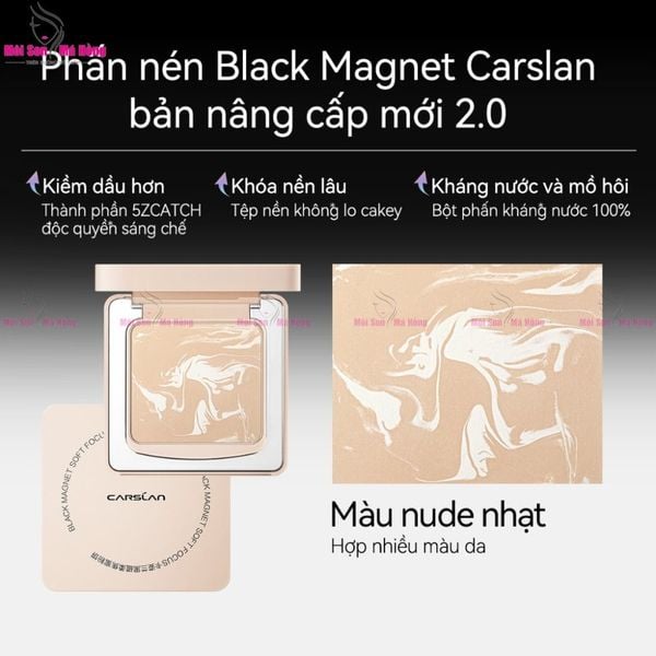 Phấn Phủ Dạng Nén Carslan Black Magnetic Soft Focus Powder 8g – Bản Nâng Cấp 2.0 #04 Màu Nude Nhạt