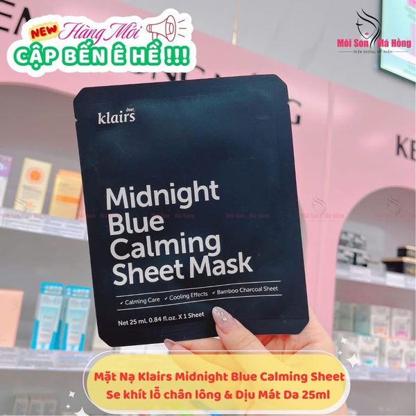 Mặt Nạ Klairs Làm Dịu Da & Kiểm Soát Dầu Nhờn 25ml Midnight Blue Calming Sheet Mask