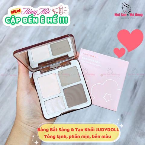 Bảng Highlight Và Tạo Khối Judydoll 4 Màu - 01 Tông Lạnh 9g Highlight & Contour Palette