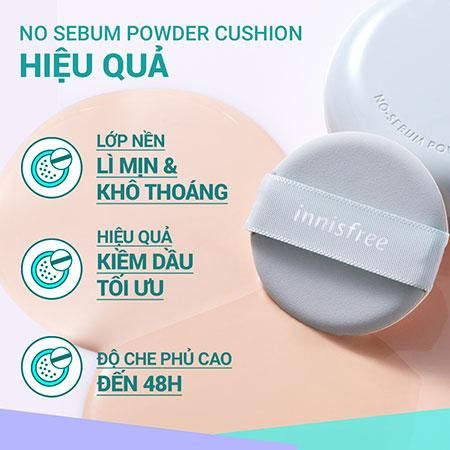 Phấn Nước Innisfree Kiềm Dầu Cho Lớp Nền Lâu Trôi No-Sebum Powder Cushion SPF 29/PA++ 14g
