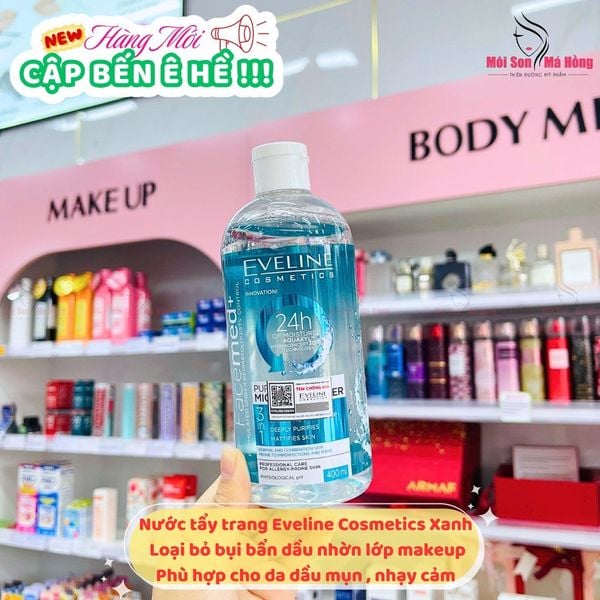 Nước Tẩy Trang Eveline Da Thường, Da Dầu, Da Hỗn Hợp 400ml Purifying Micellar Water