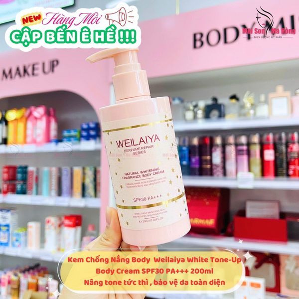 Kem dưỡng trắng da Weilaiya Natural Whitening Fragrance Body Cream SPF 30 PA+++ 200ml