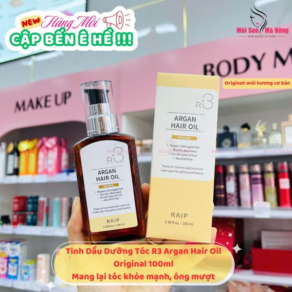 Tinh dầu dưỡng tóc Argan Oil R3 original (vàng): mùi nước hoa êm dịu. 100ml